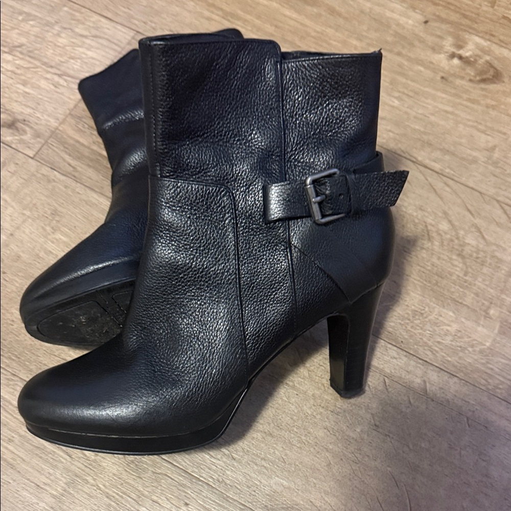 Black Leather Ankle Boots